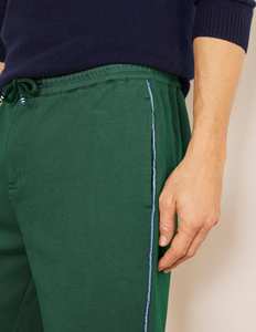 Pantalones Cortos Bermuda de Algodón Verde para Hombre con Cintura Ajustable con Cordón y Raya Lateral, Ropa Casual - Product Image 4