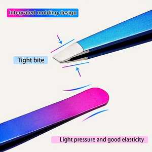 Pince à épiler oblique de haute qualité en acier inoxydable, outil de précision multifonctionnel pour sourcils, barbe et soin des yeux - Product Image 2