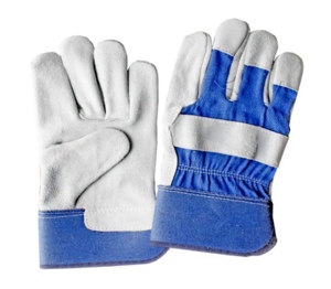 Gants de travail robustes en cuir de vachette fendu, avec dos en coton perforé, certifiés CE, antistatiques et résistants à la chaleur - Product Image 1