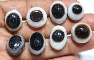 พลอยอาเกตสุลเลมานีสีดำทรงรีแบบเรียบสำหรับทำเครื่องประดับ - Product Image 4