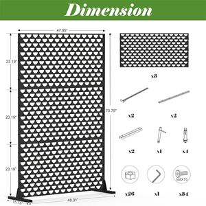 Pannelli Decorativi Autoportanti per Interni/Esterni, Schermo in Metallo e Divisorio per Ambienti - Product Image 6