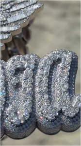 จี้เพชรหรูหราสไตล์ฮิปฮอป VVS มอยส์ซาไนต์ ประดับเพชรเต็มตัว ผ่านการทดสอบเพชร จี้เพชรชื่อสั่งทำ เครื่องประดับชั้นดี - Product Image 4