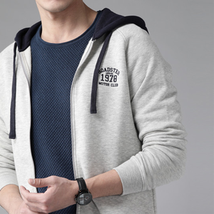 Sudadera con Capucha Oversize para Hombre, Color Sólido, Forro Polar de Algodón, Estilo Casual Otoñal, Corte Regular, Diseño con Bolsillos, Transpirable - Product Image 5
