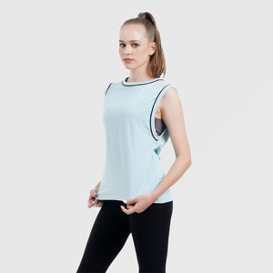 Camiseta sin mangas transpirable de secado rápido para mujer, venta al por mayor, precio bajo, ropa deportiva sin mangas, chaleco para mujer - Product Image 5
