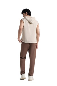 Sweat-shirt sans manches pour homme avec poches, idéal pour la salle de sport, avec impression de logo personnalisée et vêtements de fitness - Product Image 4