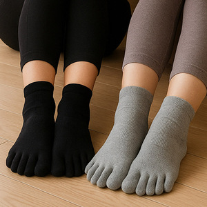 Fabriqué en Corée, chaussettes de cheville à cinq doigts de couleur unie pour femmes, lot de 3 paires, J5 - Product Image 3