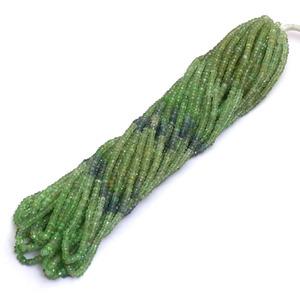 Cuentas sueltas de piedra semipreciosa Kornerupina de ojo de gato verde natural, facetadas micro, tipo rondel, de 4 mm, calidad AAA, para joyería. - Product Image 2