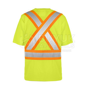 Chemise de travail de sécurité à manches courtes haute visibilité respirante 100% polyester légère protection incendie pour les chantiers de construction - Product Image 2