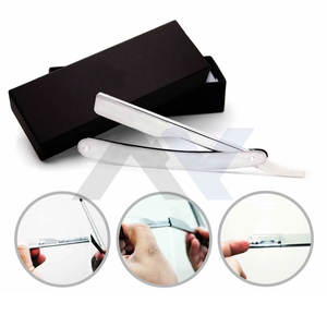 Navaja de afeitar profesional para barbería, cuchilla recta, personalizable con logotipo, nombre, color, marca OEM, navajas de barbero al por mayor - Product Image 4