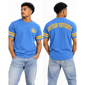 T-shirt brodé Southern University SU, vêtements d'équipe universitaire HBCU personnalisés, bleu Columbia, or, tee-shirt universitaire, vente en gros - Product Image 3