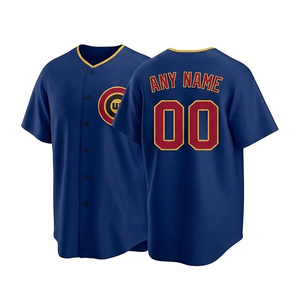 High Quality Breathable Quick Dry Plus Size Baseball Jersey Unisex Adult Sportswear 100% Polyester 120g V-neck Short Sleeve - Product Image 1