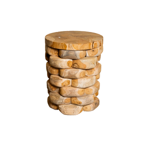 Taburete Apilable ARTERRA de Teca de Lujo, Estilo Rústico, Hecho a Mano, Moderno, Textura Natural de Madera, Fabricación Resistente, para Hotel o Apartamento - Product Image 1