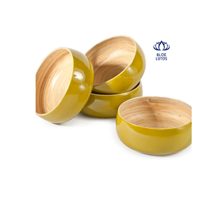 Hot Selling Rustic Handmade Rolling Bamboo <b>Bowl</b> Natural Eco-Friendly Serving <b>Bowl</b> for Home and Restaurant - Product Image 1