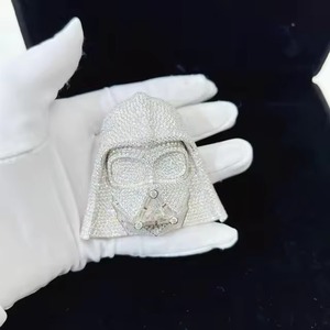 จี้รูปฮีโร่สไตล์ฮิปฮอป Star Wers ประดับเพชรโมอิสซาไนต์ เงินแท้ 925 สำหรับผู้ชาย แร็ปเปอร์ จี้แบบหรูหรา - Product Image 4