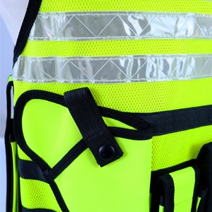 Gilet de sécurité haute visibilité réfléchissant respirant 100 % polyester pour agent de sécurité, uniforme de patrouille unisexe, détection des aiguilles, toutes saisons - Product Image 5