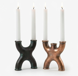 Ensemble de 2 chandeliers modernes en cuivre avec finition patinée et bronze pour la décoration de la maison - Product Image 1