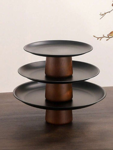 <b>Wooden</b> Cake <b>Stand</b> Round Wood Pedestal Pastry <b>Cupcake</b> Dessert Display Platter Bakery Buffet Server Decor - Product Image 5