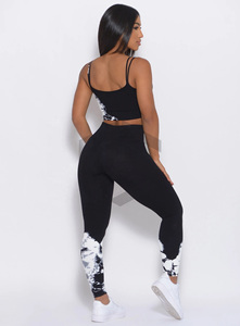 ชุดโยคะผู้หญิงดีไซน์สวย โลโก้ด้านหน้าสั่งทำได้ คุณภาพสูง ผ้าสแปนเด็กซ์/โพลีเอสเตอร์ ระบายอากาศได้ดี น้ำหนักเบา ไร้ตะเข็บ ชุด 2 ชิ้น ราคาประหยัด - Product Image 3