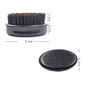 Pinceau à raser en gros 100 % poils de sanglier, manche en bois, style rétro naturel noir avec logo personnalisé pour le toilettage masculin - Product Image 5
