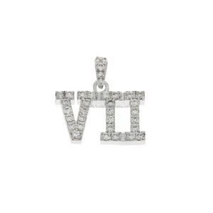 Collar con Colgante de Plata de Ley 925 con Diamante Moissanite VVS, Logotipo Inicial, Nombre Único, Número, Estilo Hip Hop, Letra con Incrustaciones de Diamantes, Bañado en Rodio - Product Image 1