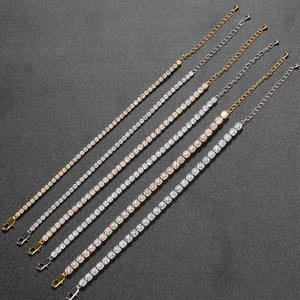 New Arrival Multi Layers <b>Adjustable</b> Moissanite Trendy Gold Plated Brilliant Cut Channel Setting Unisex Hip Hop Tennis <b>Bracelet</b> - Product Image 3