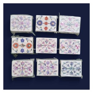 Hot Sale Handmade Stone Crafts Marble Storage <b>Box</b> White Gold Sea Shell Inlay Design <b>Small</b> <b>Packaging</b> Mop Pearl Chocolate Marble - Product Image 3
