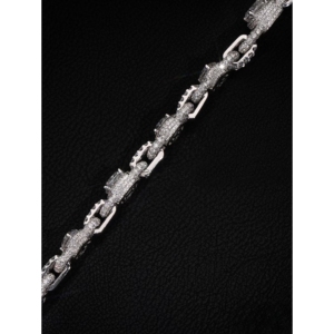 Collar de Plata 925 con Colgante de Diamantes Ovalados, Baguette y Corte Cojín, Cadena de Eslabones Infinitos Personalizada, Collar Hip Hop con Moissanita - Product Image 3