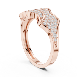 Bague de luxe pour homme en or rose 18 carats avec motif ondulé et diamants cultivés en laboratoire, moins de 1 carat, S VIRVADIYA - Product Image 4