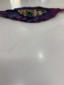 กำไลข้อมือประดับด้วยหินกรีนดับเบิ้ลท์และหินโพลกี้ พร้อมเคลือบทอง สำหรับเจ้าสาว ทำด้วยมือ วัสดุเงินแท้ 925 ของขวัญสุดหรู - Product Image 5