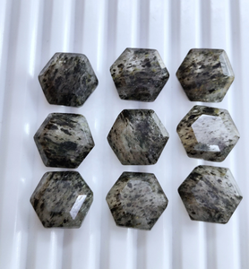 Cuarzo rutilado negro AAA facetado hexagonal, piedra suelta de 12*12 mm, GEMA 100% NATURAL para la fabricación de joyas a precio de mayoreo. - Product Image 6