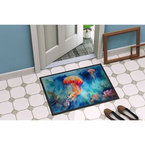 Paillasson antidérapant méduse 24H X 36W tapis intérieur/extérieur à poils bas pour entrée tapis de porte avant lavable - Product Image 4