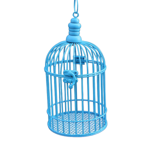 Jaula para Pájaros de Alambre de Hierro de Diseño Antiguo, Redonda, Colgante, Base Decorativa para Uso en Interiores, Jaula para Pájaros de Alambre Hecha a Mano - Product Image 5
