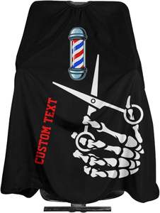 Professional <b>Beard</b> Printed Polyester Water-Resistant Hairdressing Cape for Salon Barber Use Adjustable Neck Closure Hook Button - Product Image 3