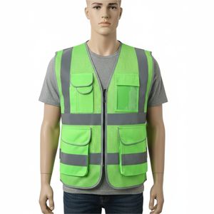 Chaleco de Seguridad de Alta Visibilidad para Hombre con Múltiples Bolsillos con Cremallera, Diseño Personalizable, Estilo Casual, Servicio OEM - Product Image 4