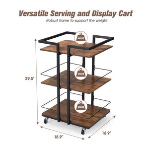 Carrello portaoggetti da salone a più livelli in ferro con ruote universali - Product Image 6