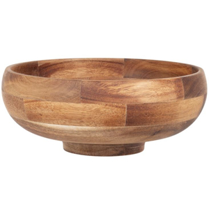Tazón para servir hecho a mano de madera de roble natural, elegante tazón multiusos de madera maciza para mezclar ensaladas, para el hogar y la cocina, en oferta. - Product Image 6
