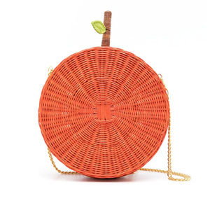 Sacs en forme de mandarine orange pour écolière nouveau style enfant enfants cartable enfants sac à bandoulière en rotin fait main - Product Image 1