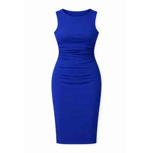 Robe crayon bleue pour femme, élégante, ajustée, parfaite pour le travail, les fêtes ou les conférences, tendance et confortable - Product Image 1
