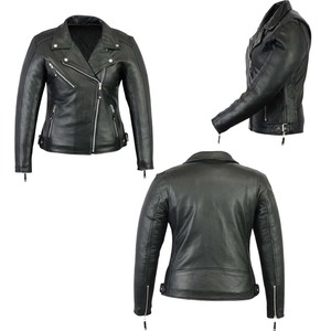 แจ็คเก็ตหนังผู้หญิงดีไซน์ใหม่ คุณภาพสูง แจ็คเก็ตหนังผู้หญิงดีไซน์สีสันตัดกัน แจ็คเก็ตหนังแท้สำหรับผู้หญิง - Product Image 4