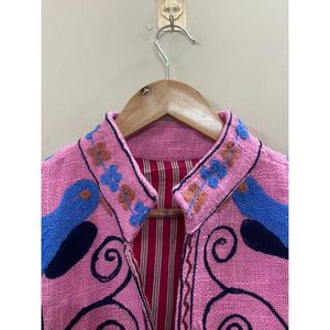Bohemian TNT Suzani Cotton Embroidered Short <b>Jacket</b> Windproof and Breathable Floral Design Coat Gift for Her/Mom - Product Image 2