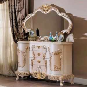 Juego de Dormitorio de Lujo Clásico en Oro Blanco, Cama Tapizada, Muebles Elegantes y Románticos para Hotel Emma, Alta Calidad, Gran Venta - Product Image 3
