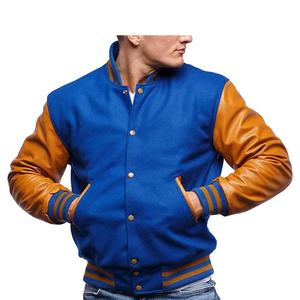 Chaqueta Varsity de Lana Transpirable para Hombre de Alta Calidad con Mangas de Cuero y Cuello Mao, Servicio OEM, Chaqueta Letterman al por Mayor - Product Image 4