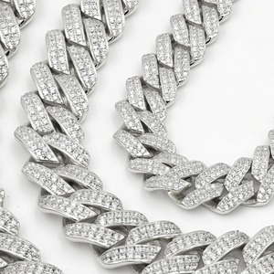 Best Selling Moissanite Diamond Cuban Link Chain 925 Sterling <b>Silver</b> Luxury Streetwear Jewelry <b>For</b> <b>Men</b> Available At Export Price - Product Image 4