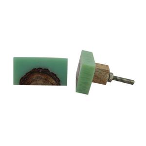 HASAN CRAFT HC-0001 Pomo de Puerta de Resina Hecho a Mano con Base de Madera Azul, Forma Irregular, Artesanía de Fundición para Gabinetes y Cajones del Hogar - Product Image 4