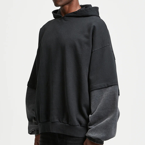 Sweat à capuche OEM pour homme, délavé à l'acide, double couche, en coton chaud, style streetwear vintage décontracté, fabricant - Product Image 6