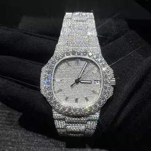 Reloj de Pulsera de Cuarzo de Lujo con Diamantes Moissanite para Hombre, Estilo Hip Hop y Moda Premium - Product Image 4