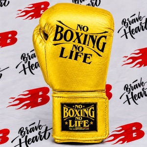 Gants de boxe en cuir de qualité supérieure, orange et noir, « No Boxing No Life », design très vendu, équipement d'arts martiaux pour adultes et jeunes, MMA - Product Image 2