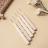 Brosse à dents interdentaire et cure-dents en bambou écologiques et souples avec poils en acier inoxydable pour adultes