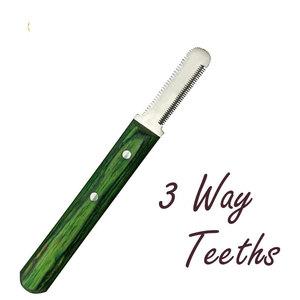 Ensemble de couteaux de toilettage professionnels pour animaux de compagnie, manche vert, lame en métal, outil multifonctionnel pour la coupe des poils des chiens et des chats - Product Image 4