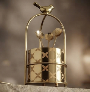 Organizador de Metal Dorado con Forma de Pájaro y Asa, de un Solo Nivel, para Artículos Diversos en la Sala de Estar - Product Image 3